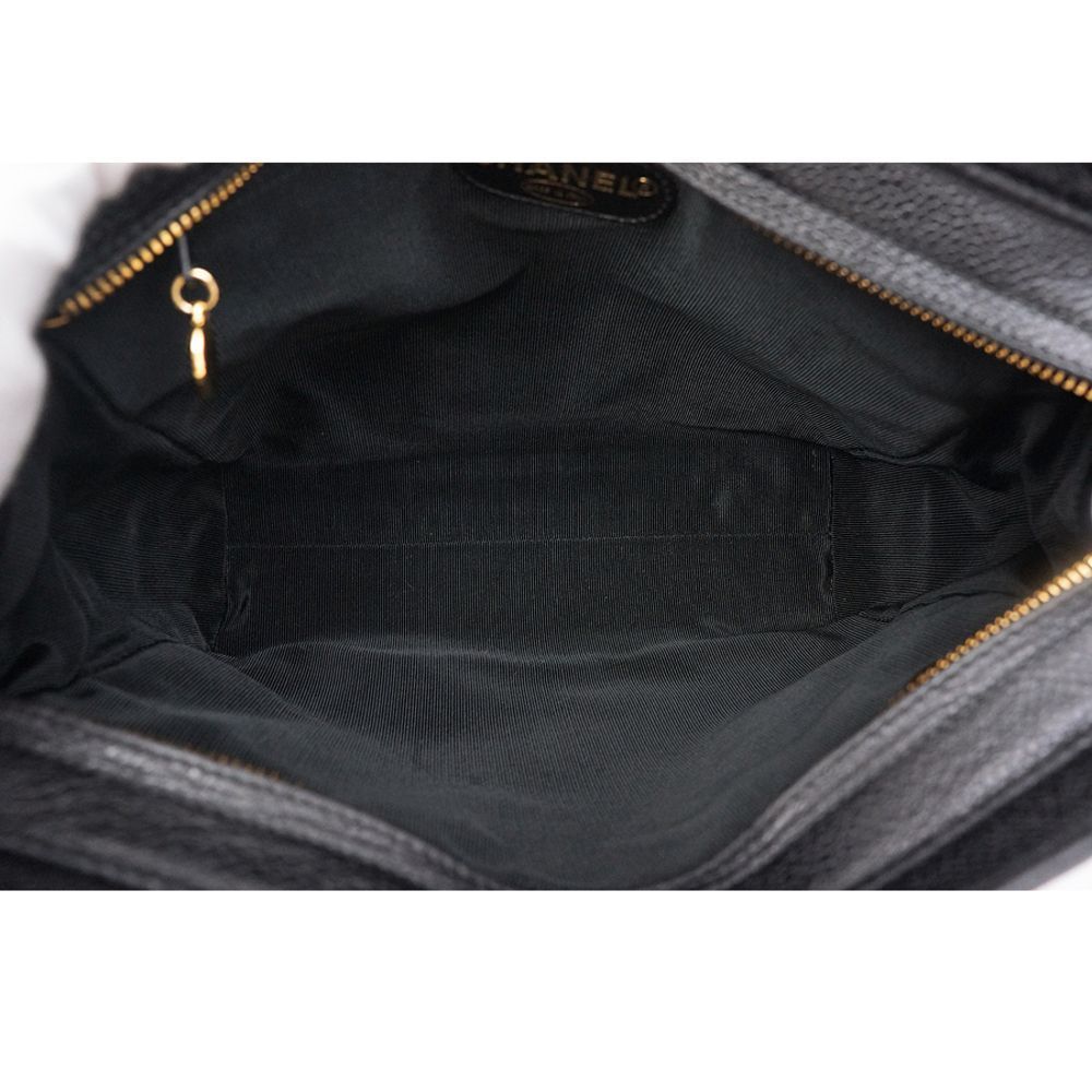Chanel Tote Bag Chain Caviar Skin Black Gold Shoulder Bag - Picture 5 of 6